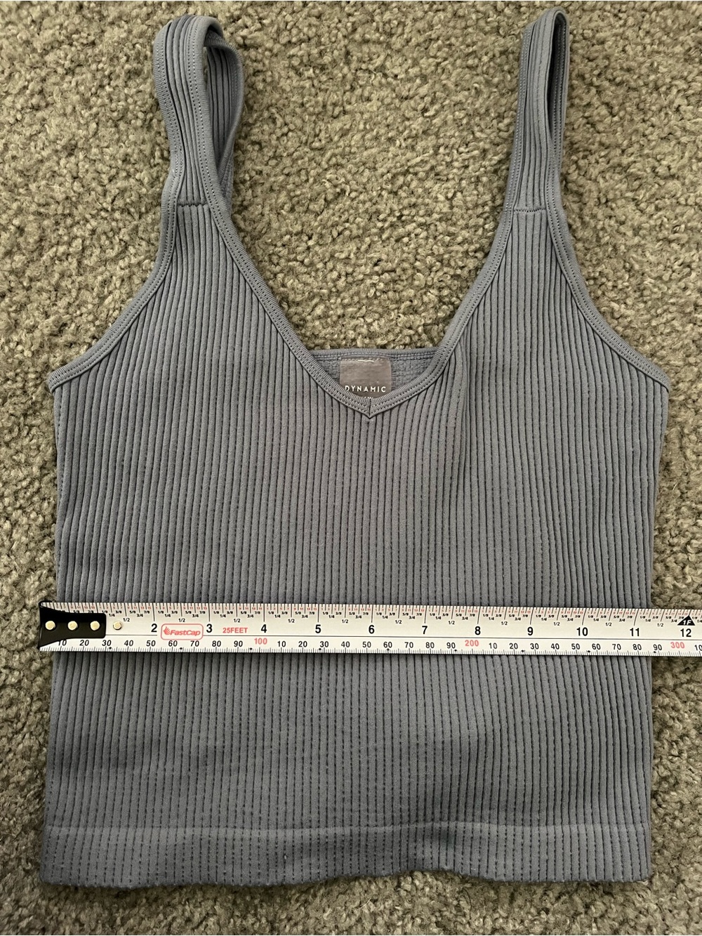 Dynamic Ribbed V-Neck Tank Top - Slate Blue - Picture 6 of 7